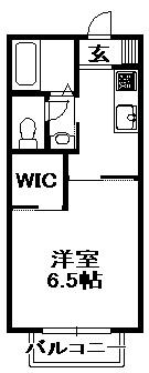 パール有野II(1K/1階)の間取り写真