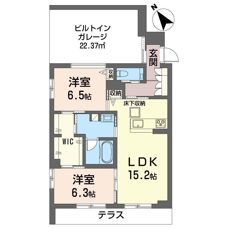 ベルヴェデーレ(2LDK/1階)の間取り写真