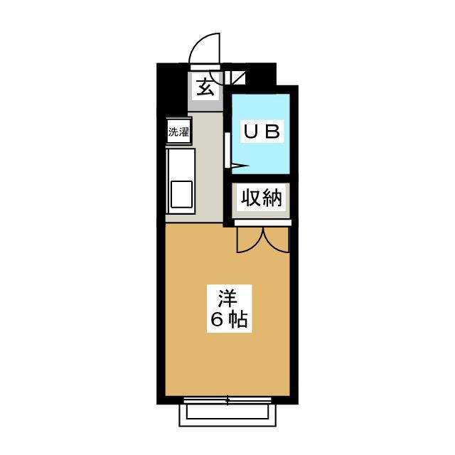 ハイビスカス(ワンルーム/2階)の間取り写真