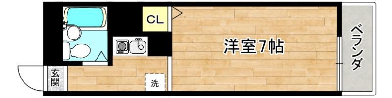 森ハイツ(1K/2階)の間取り写真