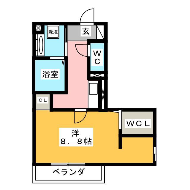 SALUD PRIMERO折立(1K/3階)の間取り写真