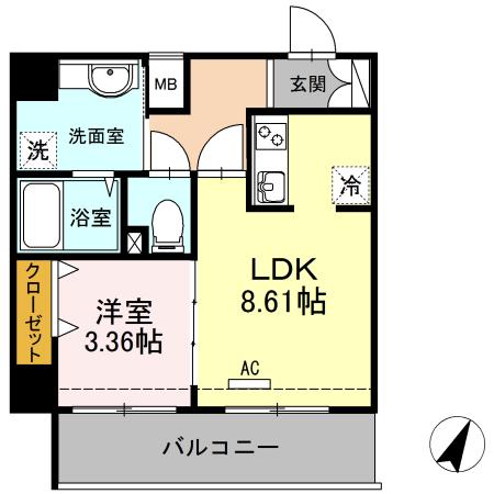 ETERNA NAGOYA(1LDK/3階)の間取り写真