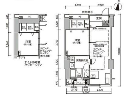 東雲キャナルコートCODAN11号棟(1LDK/6階)の間取り写真