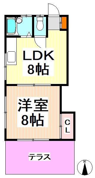 グリーンハイツ(1LDK/1階)の間取り写真
