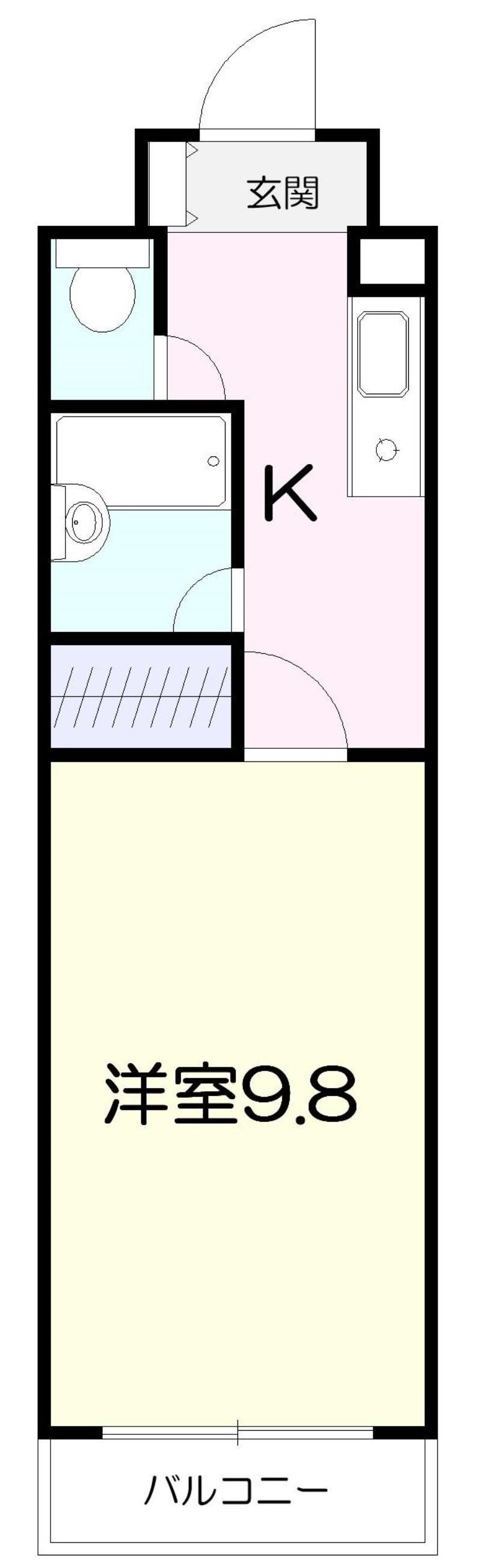 椌木壱番館(1K/2階)の間取り写真