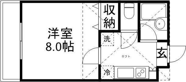 カーサベルデ(1K/2階)の間取り写真