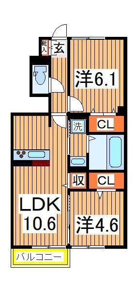 アレグリア(2LDK/1階)の間取り写真