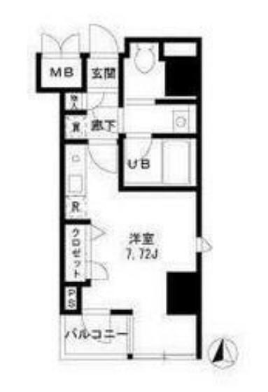 モンパレ入谷(1K/5階)の間取り写真