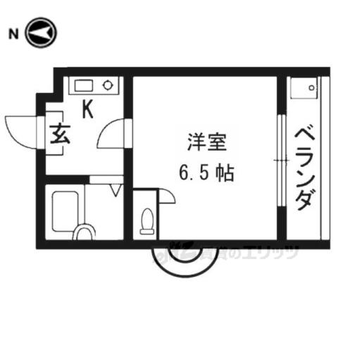 サンコーポ天王(1K/3階)の間取り写真