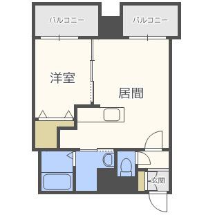 エクレール(1LDK/12階)の間取り写真