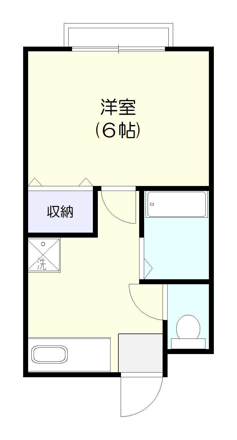 サンライフE棟(1K/2階)の間取り写真