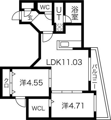 MCDIARMID(2LDK/3階)の間取り写真
