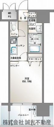 エンクレスト御供所(1K/5階)の間取り写真