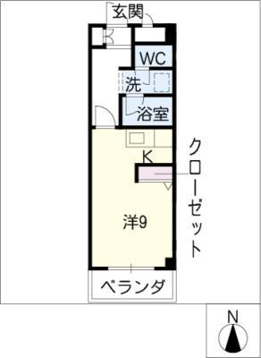 パティオ本山(ワンルーム/1階)の間取り写真