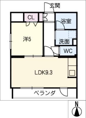IS岐阜駅前(1LDK/4階)の間取り写真