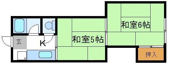 喜連マンション(2K/5階)の間取り写真