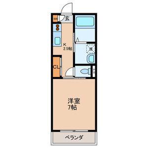 フェリーチェ町屋(1K/2階)の間取り写真