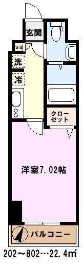 アルファコート西川口26(1K/5階)の間取り写真