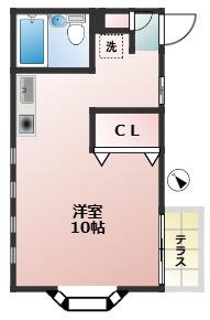 メゾンドヴェルツ(ワンルーム/1階)の間取り写真