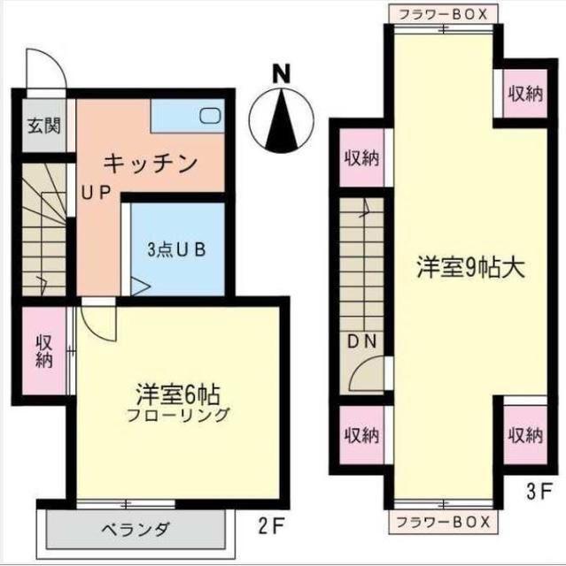 シルクコーポ(2K/2階)の間取り写真