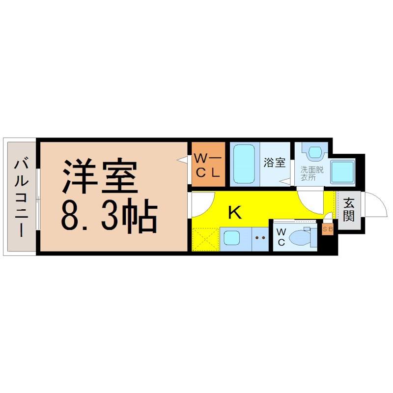 S-FORT堀田通(1K/7階)の間取り写真