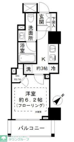 クレヴィアタワー池田山302(1K/3階)の間取り写真