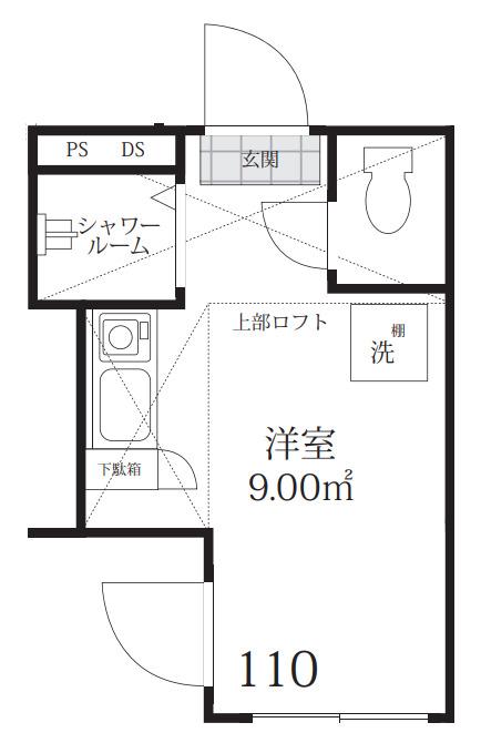 ロンジェスマン三宿(ワンルーム/1階)の間取り写真