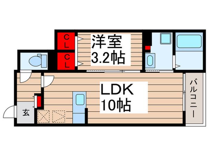 リヴェール 牧の原(1LDK/1階)の間取り写真