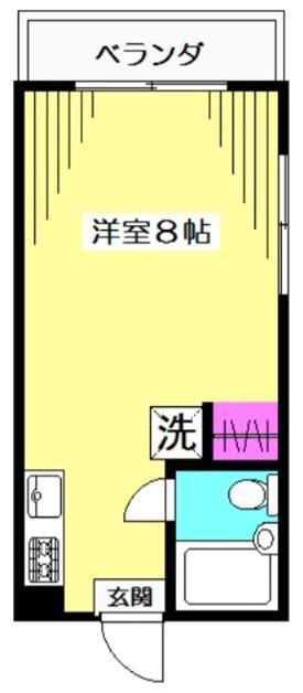 フラット北町(ワンルーム/3階)の間取り写真