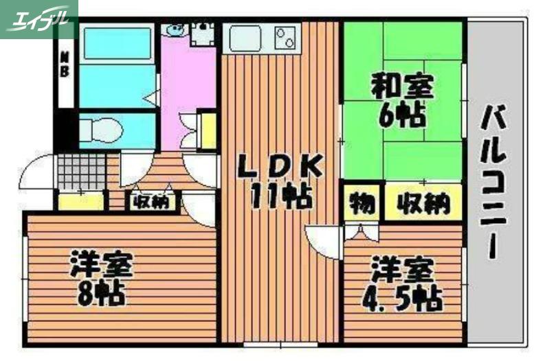 ロビニエ豊成(3LDK/5階)の間取り写真