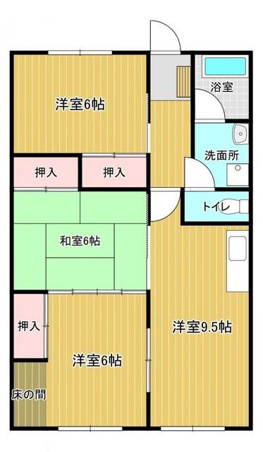 ダイチョウビル(3LDK/4階)の間取り写真