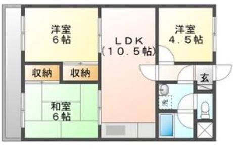ロストフ88(3LDK/3階)の間取り写真