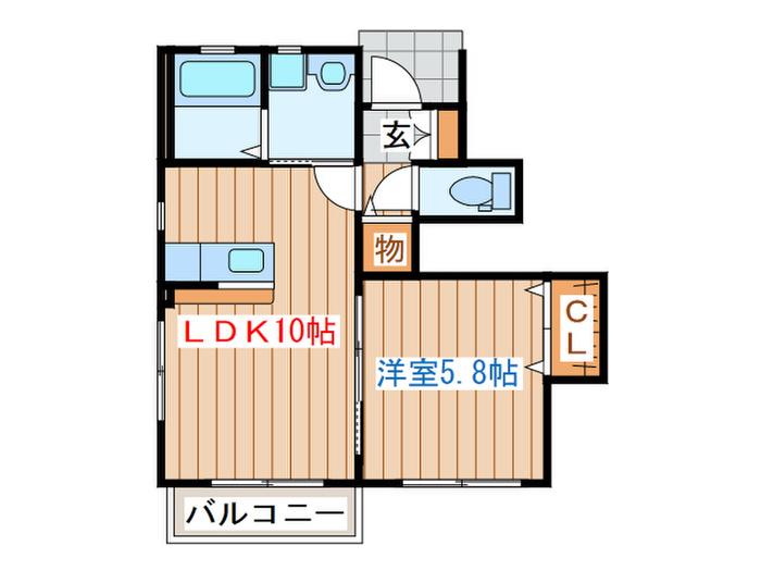 AMIS大富(1LDK/1階)の間取り写真