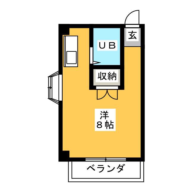 パークサイド横砂南(ワンルーム/3階)の間取り写真