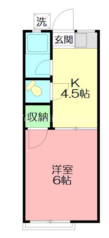 メゾン石田(1K/2階)の間取り写真