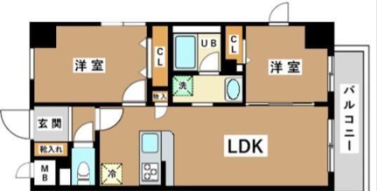 JU TOWER FRONT 亀沢(2LDK/7階)の間取り写真