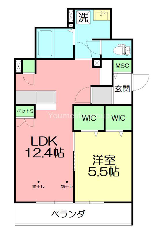 SKY MAISON II(1LDK/3階)の間取り写真