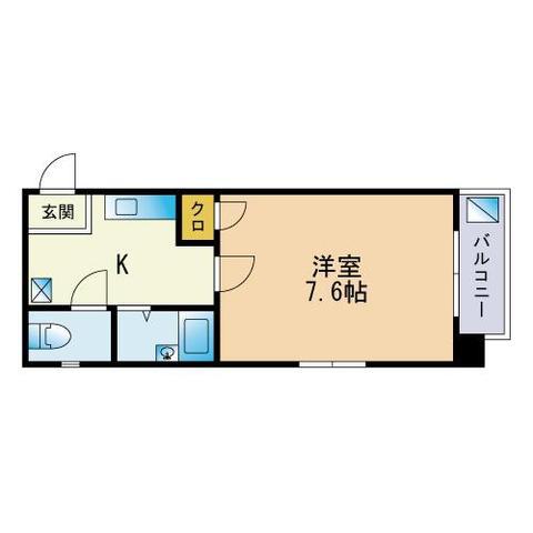 モーヴ藤崎(1K/3階)の間取り写真