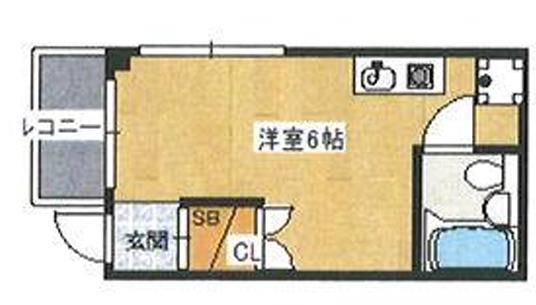 北池ハイツ(ワンルーム/4階)の間取り写真