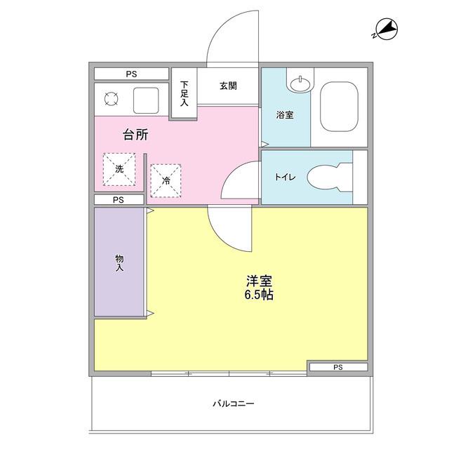 宮前パールハイツB(1K/2階)の間取り写真