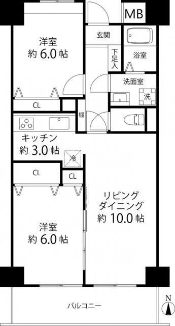 T′S GARDEN東尾久(2LDK/4階)の間取り写真