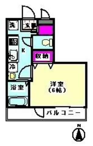 K-PORT(1K/1階)の間取り写真
