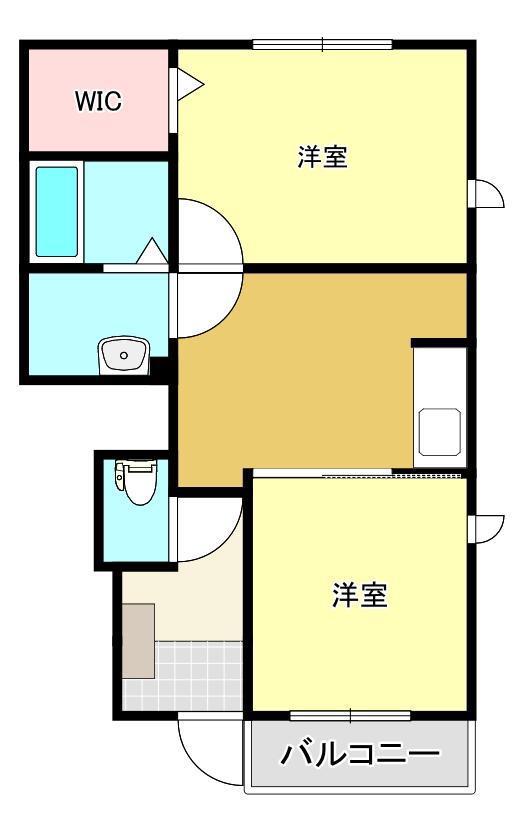 プルミエ アムール B(2DK/1階)の間取り写真