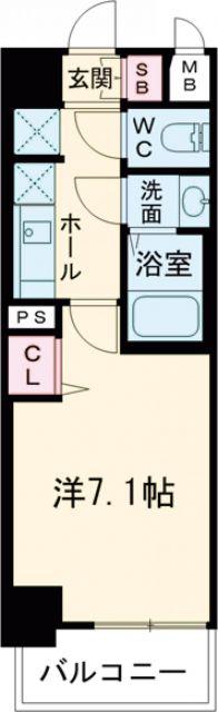 レジデンス神戸大倉山グルーブ(1K/7階)の間取り写真