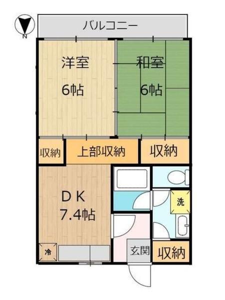 ヴェルドミール小杉(2DK/2階)の間取り写真