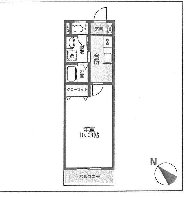 メゾン井沢ソレイユ(1K/1階)の間取り写真