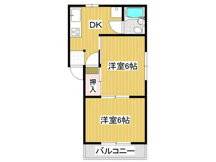 シェルA(2K/2階)の間取り写真