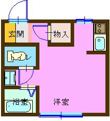 メゾンジュネス(ワンルーム/1階)の間取り写真