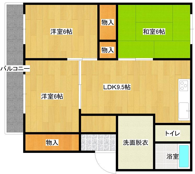 クレメントハウス(3LDK/2階)の間取り写真