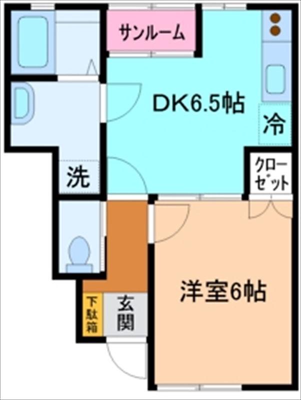 あさがおハイツ(1DK/1階)の間取り写真